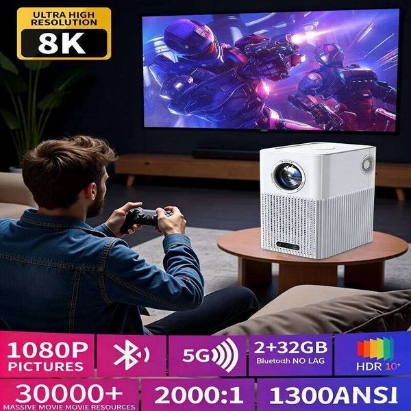 Native 1080P HD With WiFi 5G BT 5.0 Auto Focus & Keystone High Brightness Smart LED Projector 26Y0401