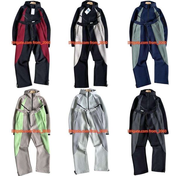 DHgate Tech Fleece Windrunner Tracksuit Men Hoodie Jacket Sweatpants Set Stripes Color Block Gym Sportswear Streetwear Asian Size sold by DHgate