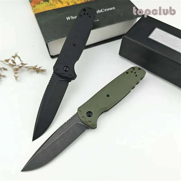 BM 4300 CL AAssisted Folding pocket knife Stonewash Plain Blade Black/Green knives G10 Handles Work Sharp Easy To Carry Outdoor tactical knife Hunting Hiking Po