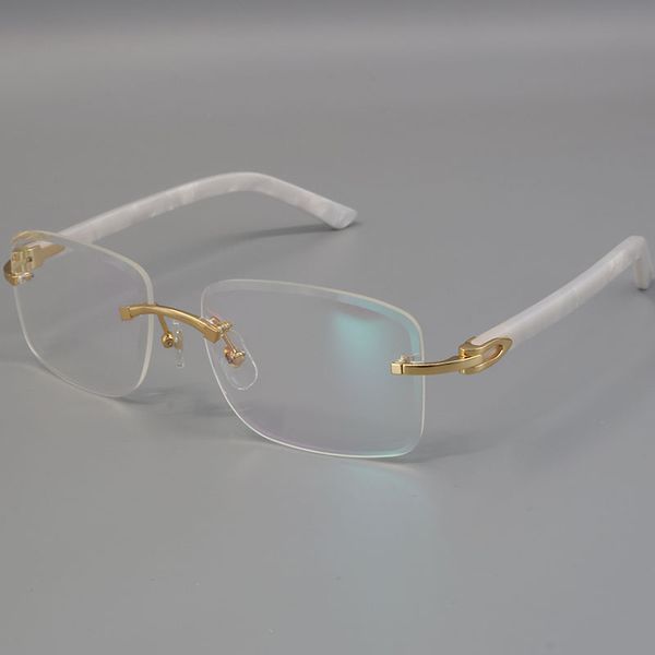 Hot Rimless Eyewear Original Plank CT3524012-A Men Woman Eyeglasses 18K Gold Optical luxury Large square Rimless diamond cut Lens 3.0 Lens Glasses Size:58-18-140mm