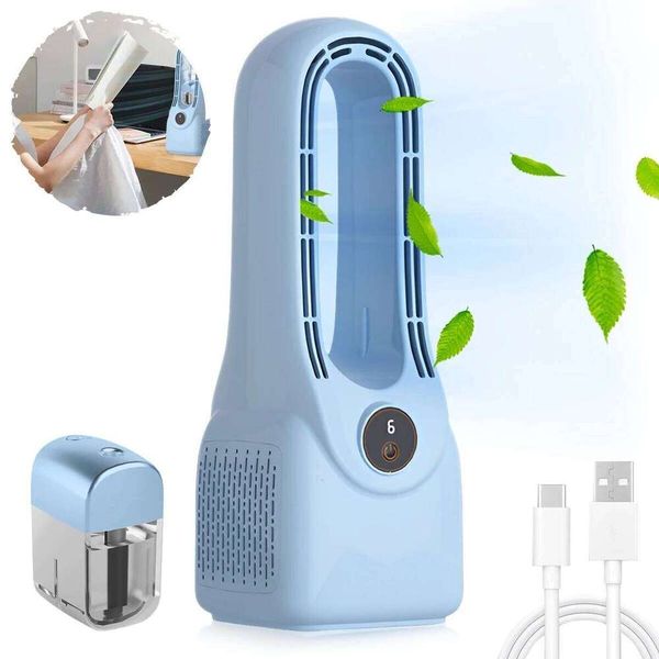 Leafless Humidifier Mist Fan 1500mAh USB Rechargeable LED Display 6-Speed Adjustment Ideal for Offices & Bedrooms