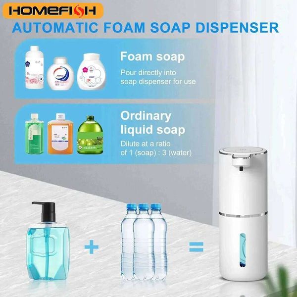 HOMEFISH Automatic Touchless Foaming 380ml USB Electric 4 Level Adjustable Foam Soap Dispenser