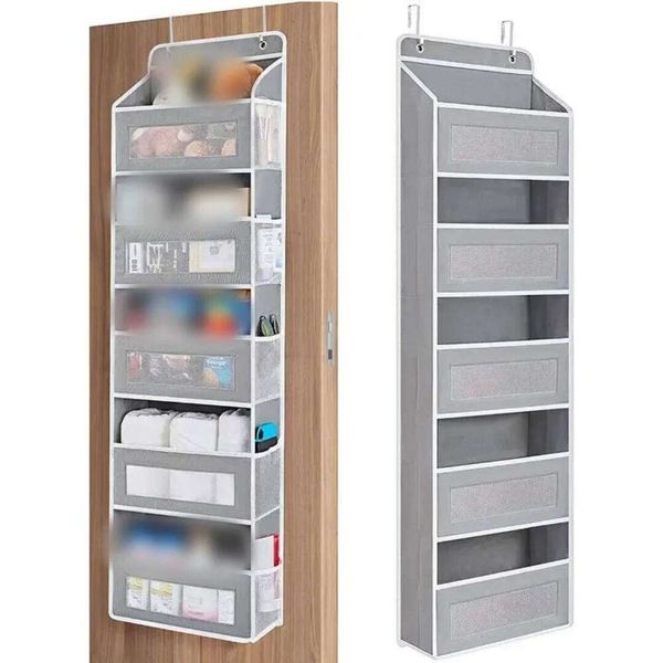 1PC Bag with Pockets Over The Door Wall Mounted Storage Rack for Household Space Saving Hanging Organizer Home 26Y0406