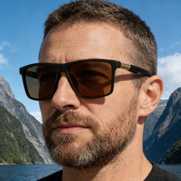 2025 New Fashion Square Frame Polarized Personalized Outdoor Driving Sun Protection Sunglasses for Men,