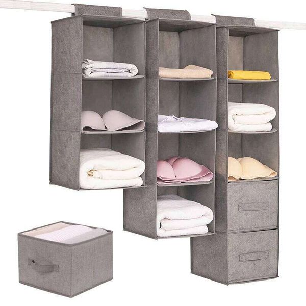 Wardrobe Hanging Bag Interlayer Drawer Type Clothes Collapsible Storage Shelves Closet Organizer Tools 26Y0406