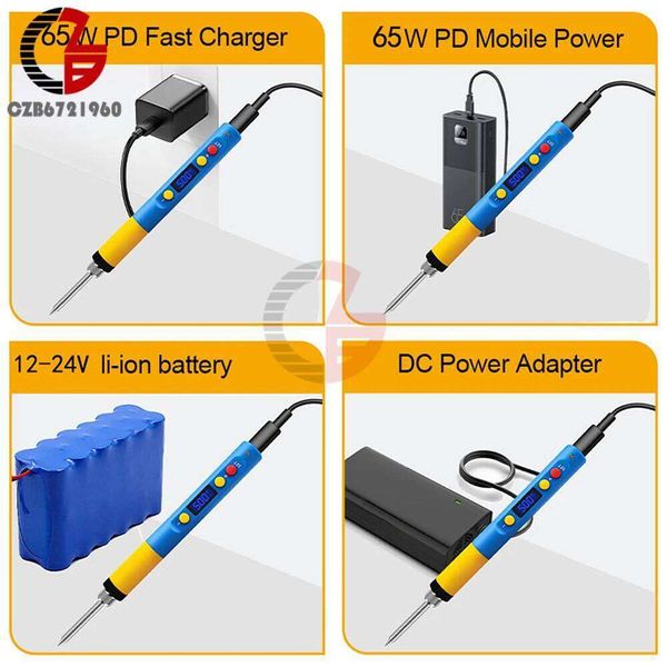 DC 9-20V Portable Electric Soldering QC/PD65W Type-C Smart Digital Solder Iron Pen Repair Tool Adjustable Temperature