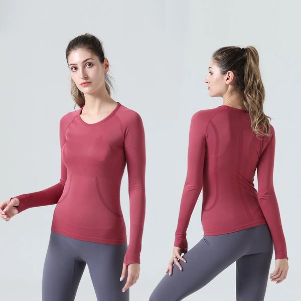 DHgate UU-783 Women New Breathe Gym T-shirt Seamless Long Sleeve Sports T-shirt Fitness Yoga Top Sportswear sold by DHgate