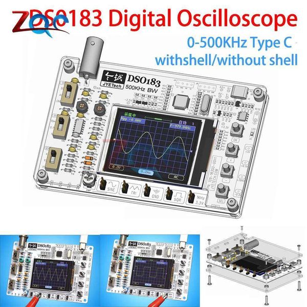 DC 5V DSO183 Digital Oscilloscope DIY Loose Part Teaching Practical Training Electronic Production Kit 0-500KHz Type C Interface