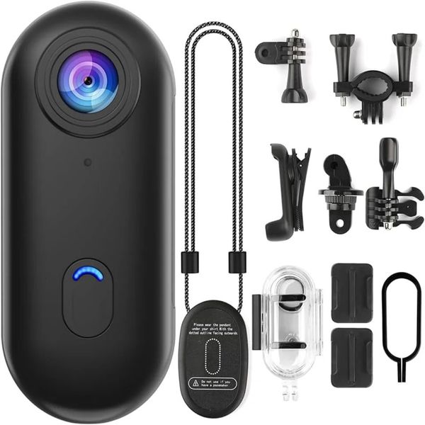 4K Mini WiFi Action Camera Thumb POV Camera Portable Body Cam Wearable Sports Camera with Waterproof Case Cycling Travel 260403