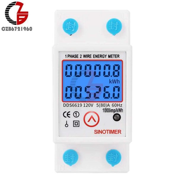 Din Rail Digital Single Phase Reset Zero Energy kWh Voltage Current Power Consumption Meter Wattmeter Multimeter 220V 110V