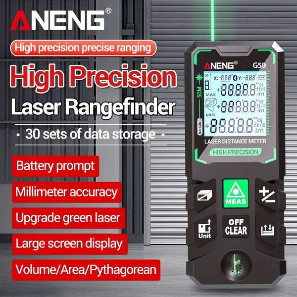 ANENG 120M High Precision Laser Rangefinder Large Screen Display Digital Volume/Area/Pythagorean Continuous Measurement Tools