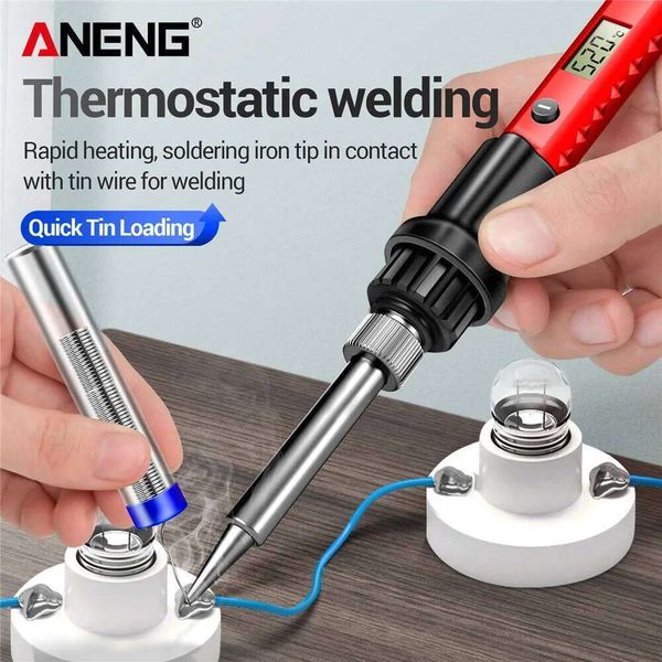 Electric Soldering Iron Digital Display Adjustable Temperature ANENG SL105 Adjustment Knob SL104 Portable Kit Weld Solder Repair
