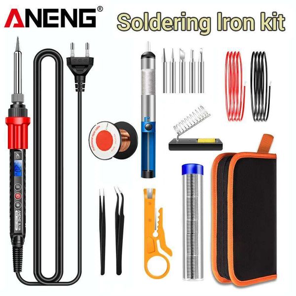 ANENG SL106 Digital Electric Soldering Iron 110V/220V Adjustable Temperature Professional Solder US/EU Plug Welding Tool