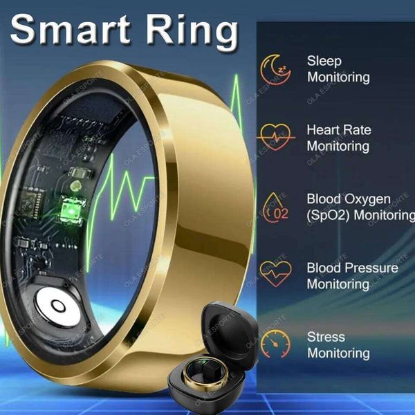 Smart Ring Blood Pressure Heart Rate Sleep Monitoring Ip68 & 5Atm Waterproof Multi-Sport Mode Smartring Man Women