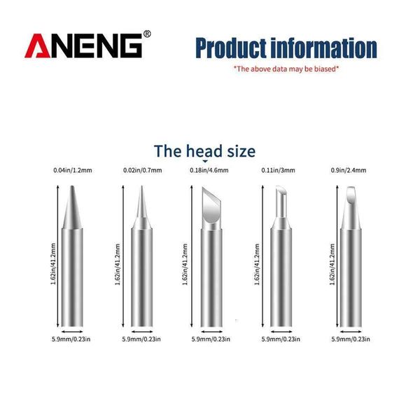 accessories -5-piece set of soldering iron tips Replace Electric Soldering Iron tip Tool ANENG