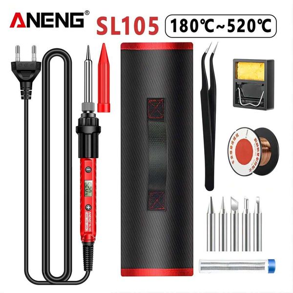 ANENG Electric 60W LCD Digital Display Adjustable Temperature SL105 Soldering Iron Tips Welding Solder Repair Too