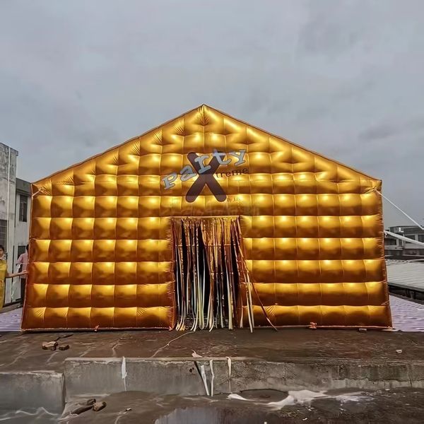 Custom Commercial Golden Portable Disco Mobile Night Club Tent Inflatable Cube Party Tent for Event