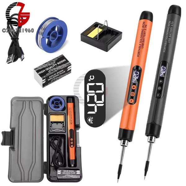 USB Set Wireless Charging Electric Soldering Iron Type-C Interface Adjustable Temperature Welding Repair Tools