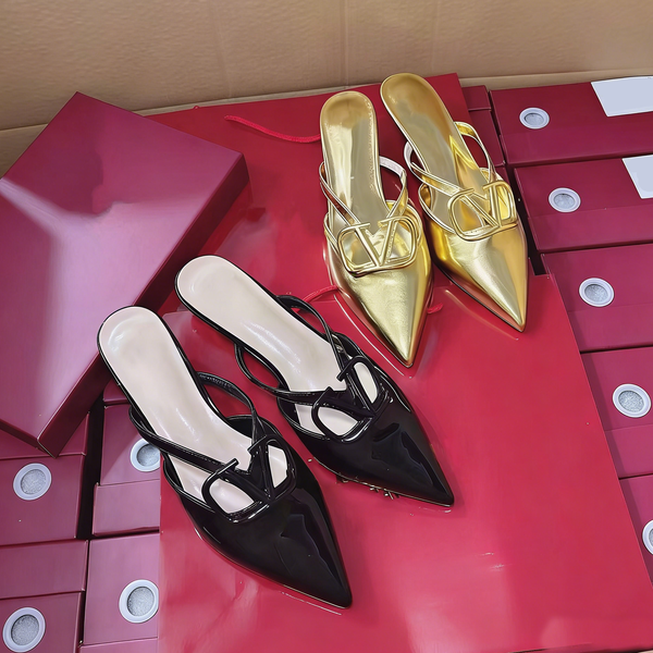 Designer sandals, high-heeled sandals, pointed-toe shoes, semi-slip-on women's high-heeled shoes, designer high-heeled shoes, wedding party slippers.