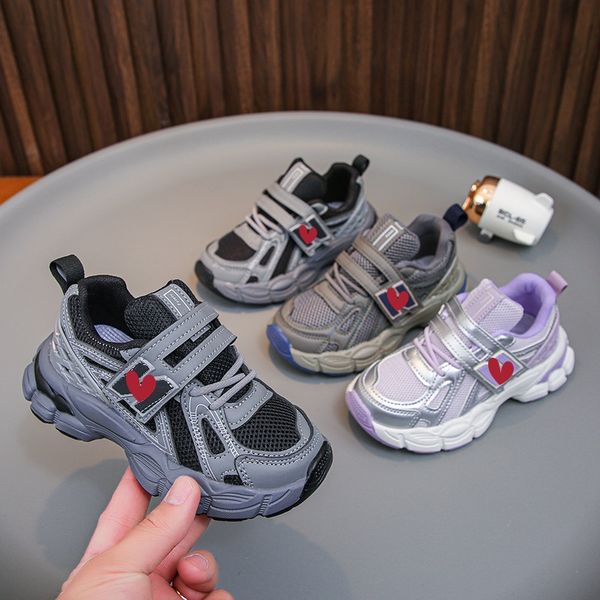 Kids Sneakers Casual Sport Boys Breathable Chunky Dad Lightweight Non-slip Running Shoes Outdoor School Daily Wear Free shipping, Gray
