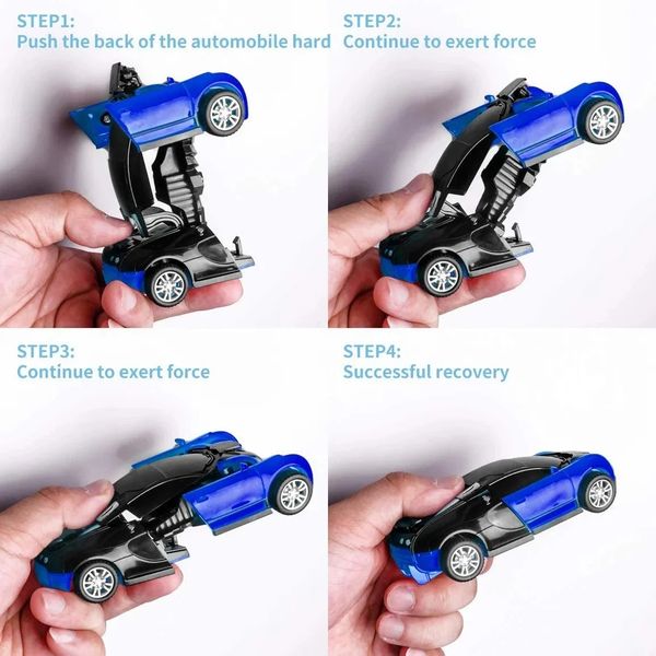 Mini 2 In 1 Car Toys One-key Deformation Car Toys Automatic Transformation Robot Model Car Diecasts Toy Boys Gifts Children Toy 260407BJ