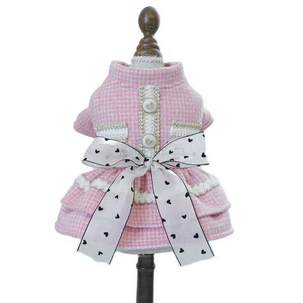 Wool Bowknot Dog Cat Dress Pitbull Dachshund Small Medium Animal Outfit Girl Female Puppy Poodle Accessories XS XL Little Shop H260410