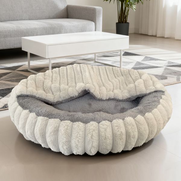 YL-38465 Customized Multi-Color New High-Quality Plush Dog and Cat Bed with Built-in Blanket for Warmth