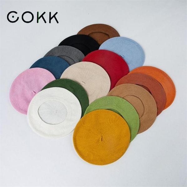 COKK Hat Women Beret Summer Spring Cotton Breathable Knitted Fashion Beret Femme Painter Cap Simple Gorro Boina Casual Ladies 260402ww