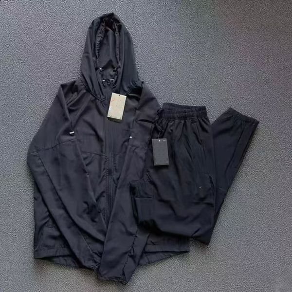 DHgate Mens Tracksuit Set Unisex Quick Dry Woven Hooded Loose Fit Running Gym Training Casual Activewear Set sold by DHgate