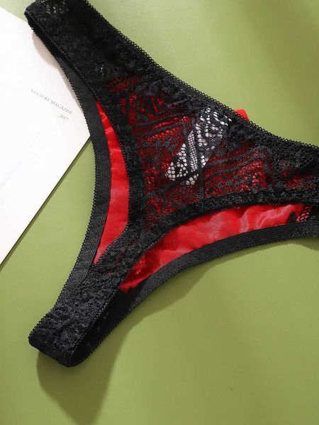 Sexy Womens G-String Panties Transparent Mid-Low Rise Ladies Underwear Color-Block Female Intimates Lingerie S251229
