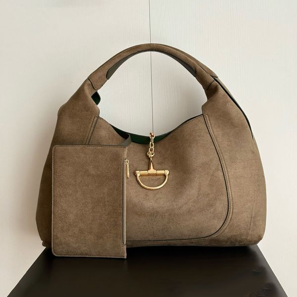 Designer Bag Should Bag Softbite Women's Large Shoulder Bag Half-Horse Bit Buckle Suede Bag Sophisticated Vintage Everyday Commute Minimalist Edition Composite Bag