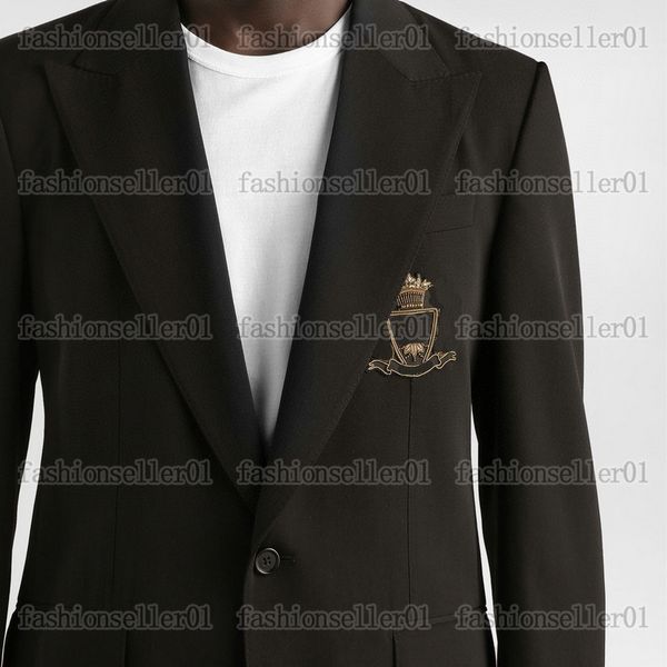 designer Men's Suits Blazers Western clothing embroidery badge Blazer autumn luxury outwear coats slim fit jacquard women's dress black pants