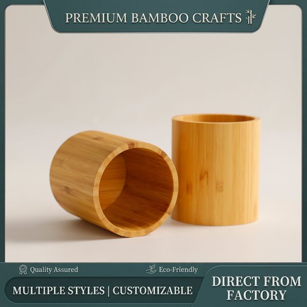 8*9cm Natural Bamboo Mouthwash Cup, Home Bamboo Toothbrush Cup, Eco-Friendly Wash Cup