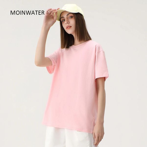 WAVLATII Women Solid Cotton T shirts Female Dark Green Oversized Casual Soft Tees Unisex Short Sleeve Summer Tops