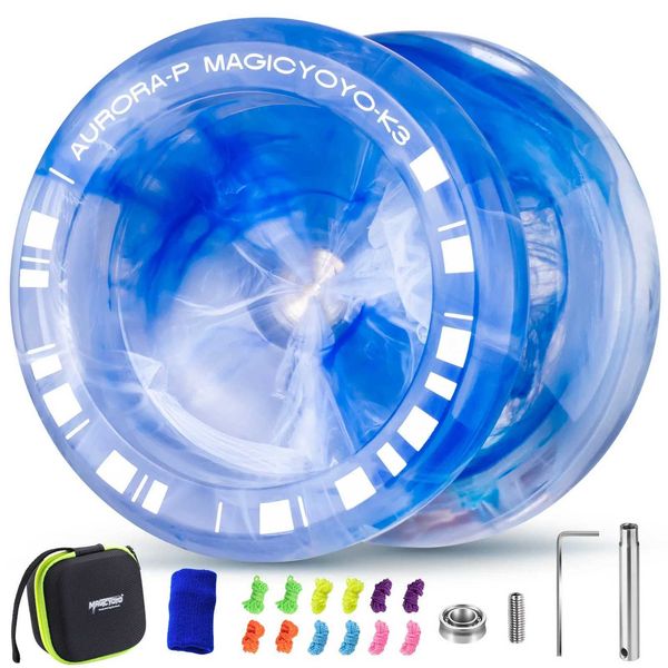 MAGICYOYO K3 Aurora-p Yoyo for Kids Responsive Yoyo for Beginner Professional Trick Yoyos with Extra Unresponsive Bearing X260410