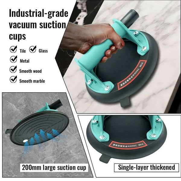 Vacuum granite Glass Tile Suckers Manual lifting 8 Inch 220kg Bearing Capacity Heavy Suction Cup