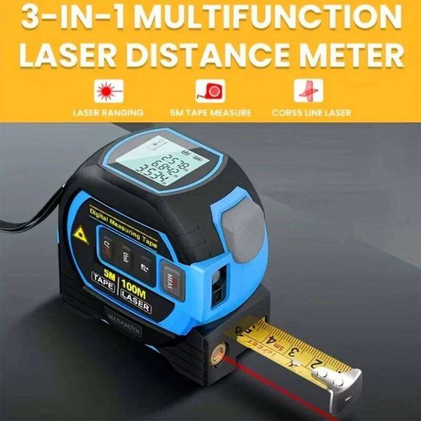 3 In 1 Digital Precision Laser Rangefinder Steel Tape Measure High Elasticity