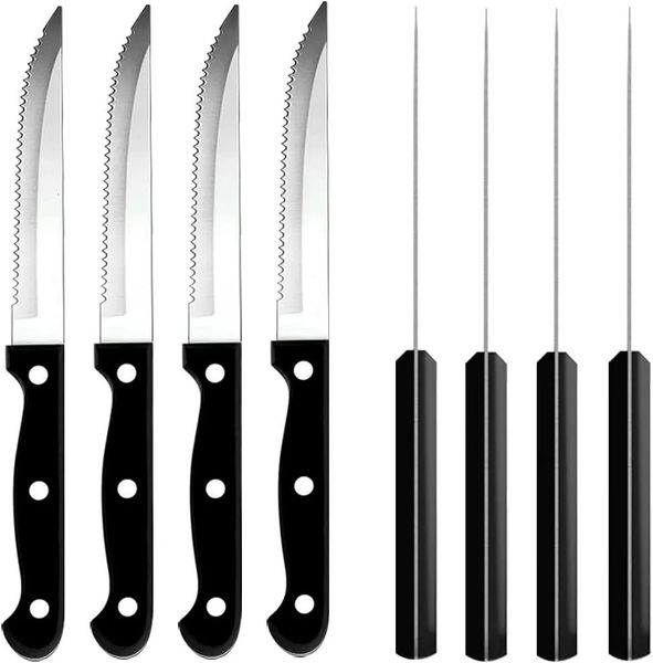 116pcs Steak Knife Stainless Steel Sharp Serrated Dinner Knives BBQ Restaurant Cutlery Cut Meat Bread Fruit 260410BJ