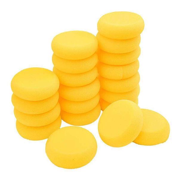 10pcs Synthetic Watercolor Artist Sponges For Painting Crafts Pottery Yellow Round Cake Sponge 26Y0410