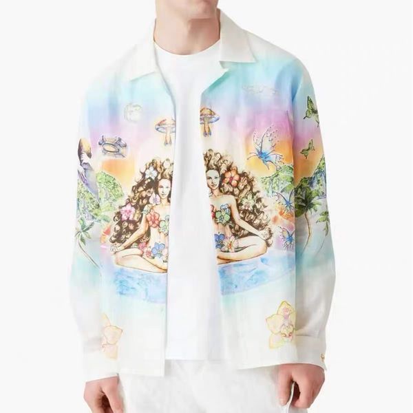 2026 Casabalnc Early Summer New Tide Designer Silk Casual Shirt for Men and Women Pattern Printed Hawaiian Vacation Style Loose Linen Long Sleeve Cardigan Thin Shirt, Multi
2026 Casabalnc Early Summer New Tide Designer Silk Casual Shirt for Men and Women Pattern Printed Hawaiian Vacation Style Loose Linen Long Sleeve Cardigan Thin Shirt, Multi