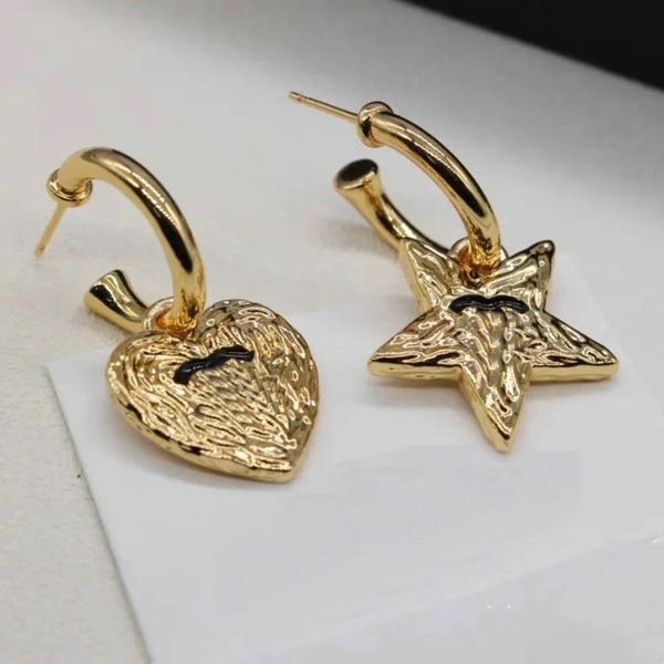 Fashion star heart earring designer jewelry luxury earrings womens earring trendy gold plated designer earrings jewlery gift