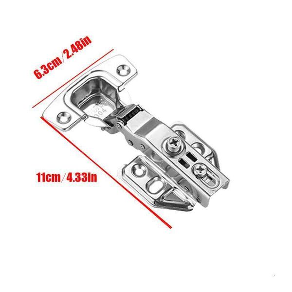 2-20Pcs Stainless Steel Cabinet Door Hinges with Hydraulic Damper Buffer Soft Close Quiet Concealed Screws Included for Wardrobe