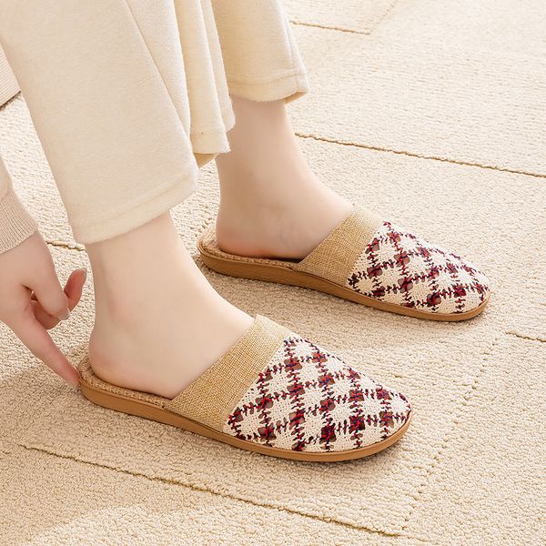V31 Soft-Lined Casual Linen Sandals Featuring Lace Edging Ideal For Everyday Relaxation-image