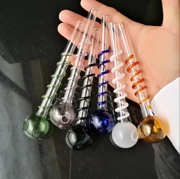 Glass Pipes Smoking Hand-blown Beautifully Handcrafted Smoking Pipe Pan silk color soaked direct fired pot