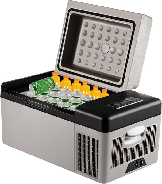 DHgate fridge freezer portable fridge car refrigerator 20L Electric Portable Cooler with Compressor, Dual Voltage 12V-240V, Range -20°C~20°C for Car and Camping sold by DHgate