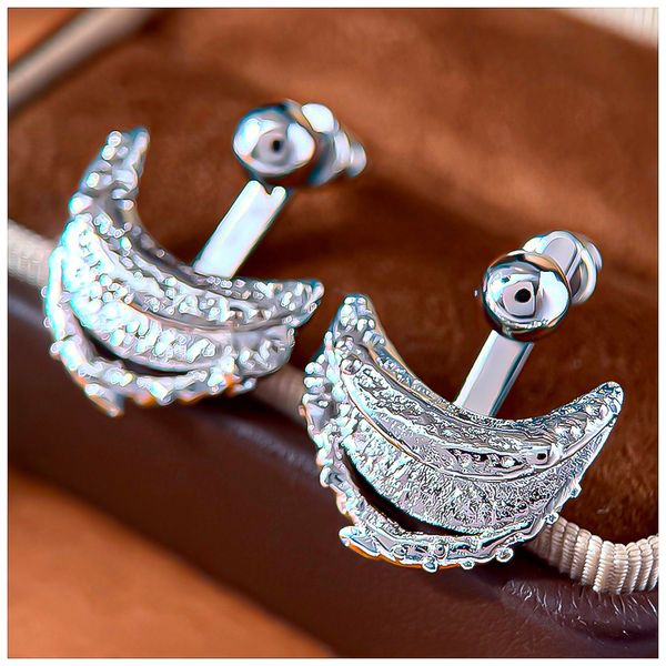 Designer Earrings Designer Earrings Women Molten Texture Irregular Crescent Earring Unique Stud Earrings Luxury Jewlery Designer Women Elegant Sparkling