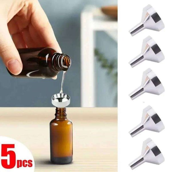 5Pcs Stainless Steel Mini Oil Liquid with Detachable Filter Wide Mouth Funnel for Canning Kitchen Tools