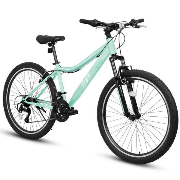 A24208d Mountain Bike 24/26 Inch, High-Density Carbon Steel Frame, 21 Speed, Front Suspension, Dual V-Brakes, 80% Pre-Assembled For Men Women Teens