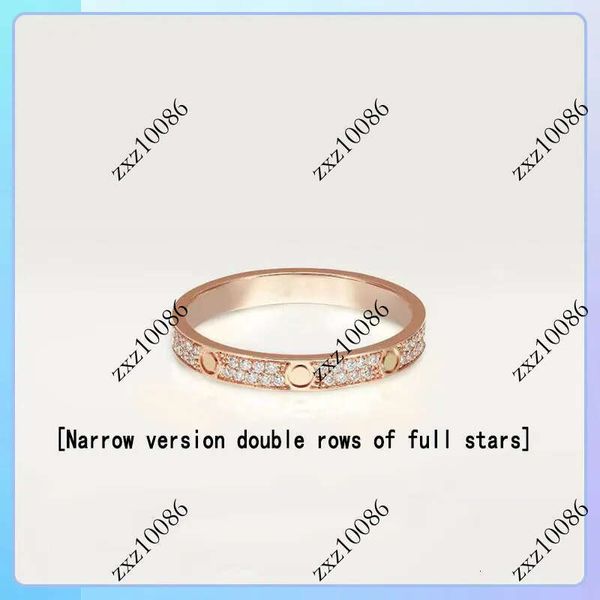 Ring designer steel love ring mens and womens rose gold fashion jewelry couple promise Never fade wedding rings with box size 6-10