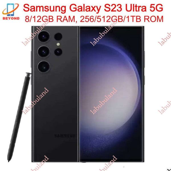 C Samsung S23 Ultra 5G S918U S918U1 Original 6.8" AMOLED ROM 256GB/512GB/1TB Snapdragon NFC Unlocked US Version Cell Phone S23U